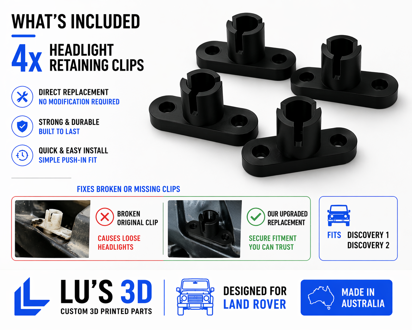 Discovery 1 & 2 Headlight Clip