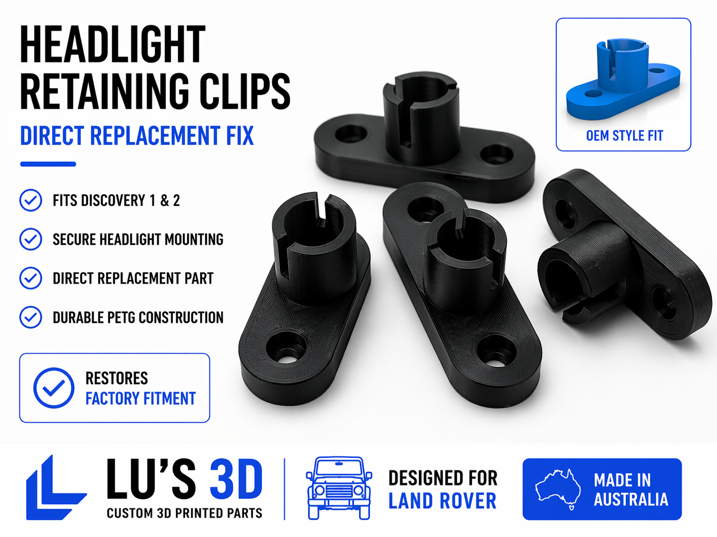 Discovery 1 & 2 Headlight Clip