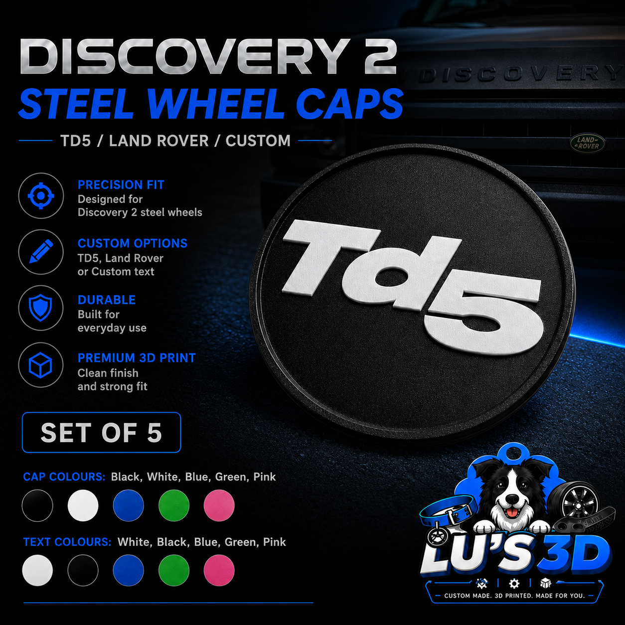 Discovery 2 Steel Wheel Centre Caps