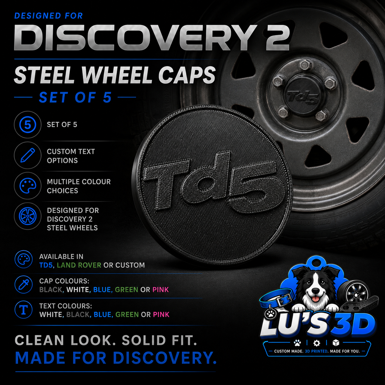 Discovery 2 Steel Wheel Centre Caps