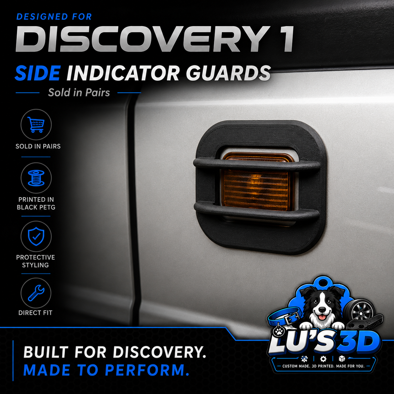 image showing indicator guard attached to white vehicle